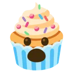 faccina con bocca aperta + cupcake