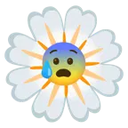 faccina sudata in ansia + fiore