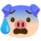 faccina sudata in ansia + muso di maiale