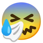 faccina sudata in ansia + faccina che starnutisce