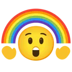 faccina stupita + arcobaleno