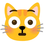 faccina imbarazzata + muso di gatto