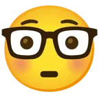 faccina imbarazzata + faccina nerd