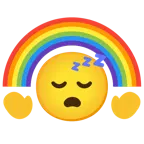 sleeping face + rainbow