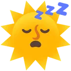 sleeping face + sun with face