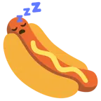 sleeping face + hot dog