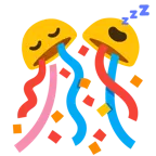 sleeping face + confetti ball