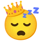 sleeping face + crown