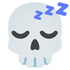 sleeping face + skull