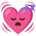 sleeping face + beating heart
