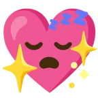 sleeping face + sparkling heart