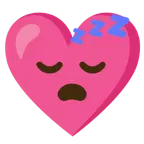sleeping face + heart with ribbon
