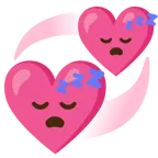 sleeping face + revolving hearts
