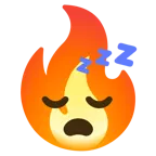 sleeping face + fire