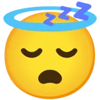 sleeping face + smiling face with halo