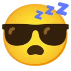 sleeping face + smiling face with sunglasses