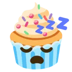 sleeping face + cupcake