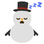 sleeping face + snowman without snow