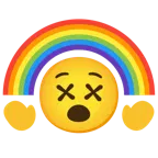 faccina frastornata + arcobaleno