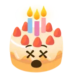 faccina frastornata + torta di compleanno
