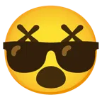 faccina frastornata + faccina con sorriso e occhiali da sole