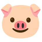 slightly smiling face + pig face