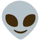 slightly smiling face + alien