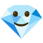 slightly smiling face + gem stone