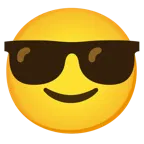 slightly smiling face + smiling face with sunglasses