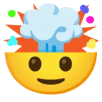 slightly smiling face + exploding head