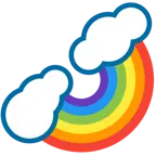 upside-down face + rainbow