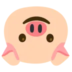 upside-down face + pig face