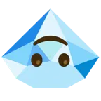 upside-down face + gem stone