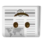 upside-down face + newspaper