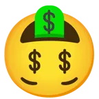 upside-down face + money-mouth face