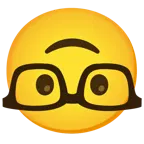 upside-down face + nerd face