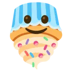 upside-down face + cupcake