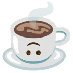upside-down face + hot beverage