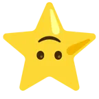 upside-down face + star