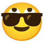 faccina con occhi al cielo + faccina con sorriso e occhiali da sole