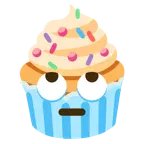 faccina con occhi al cielo + cupcake