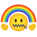 faccina con bocca con cerniera + arcobaleno