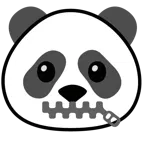 faccina con bocca con cerniera + panda