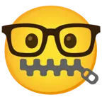 faccina con bocca con cerniera + faccina nerd