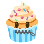 faccina con bocca con cerniera + cupcake