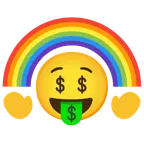 faccina avida di denaro + arcobaleno