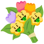 faccina avida di denaro + mazzo di fiori