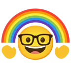 faccina nerd + arcobaleno