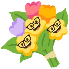 faccina nerd + mazzo di fiori