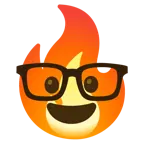 faccina nerd + fuoco
